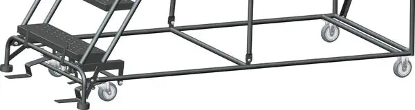 NEW! Ballymore 143 in H Steel Rolling Ladder-11 Step Perforated-450lb Load Cap!!