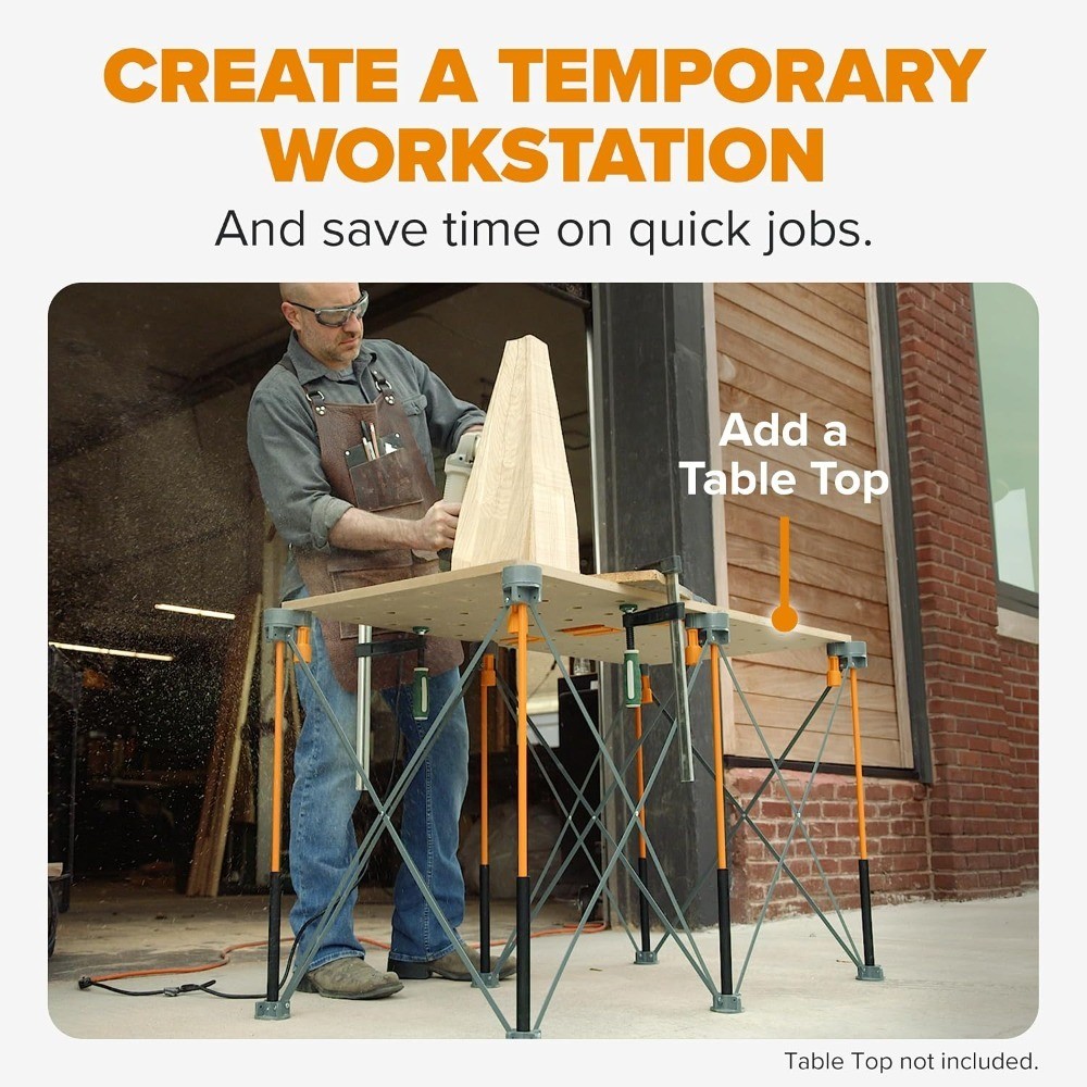 Folding Work Table Steel 1500 lb. Capacity Centipede 2 ft. L x 4 ft. W x 2.5 ft.