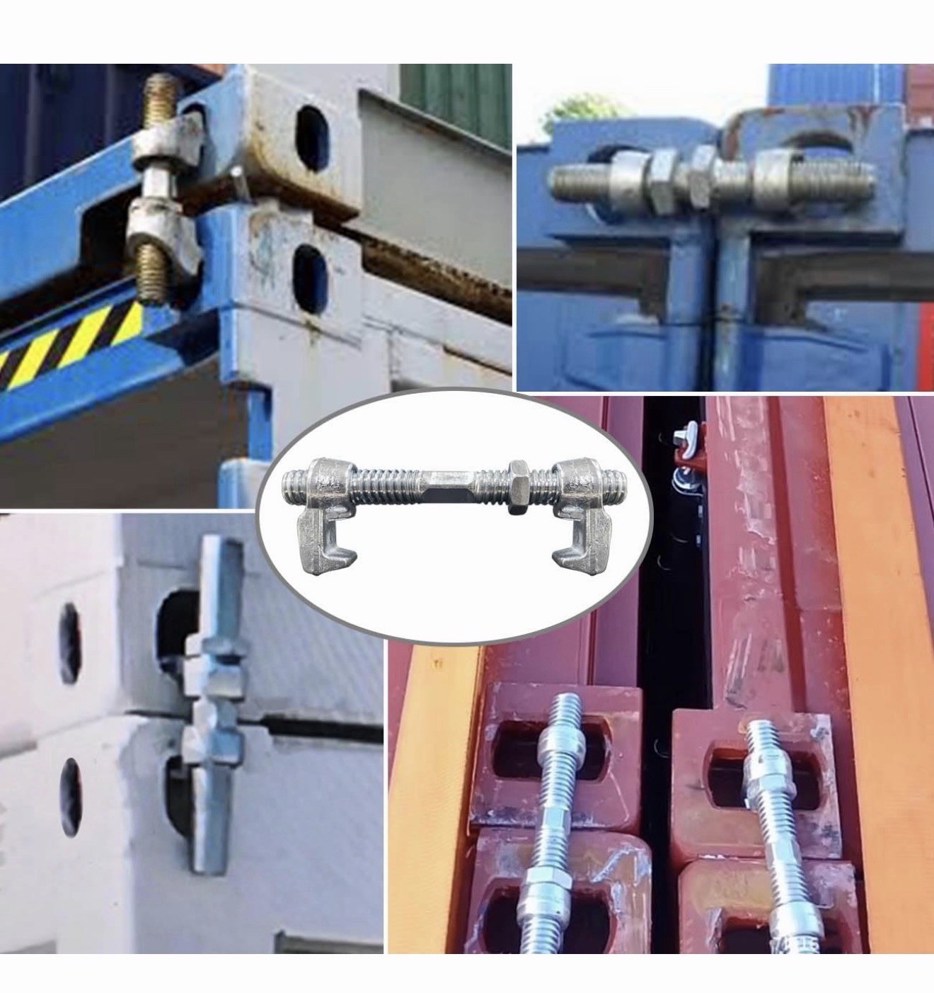 4 Pack Shipping Container Bridge Fitting Clamp/ 380 mm Galvanized Screw Clamp…