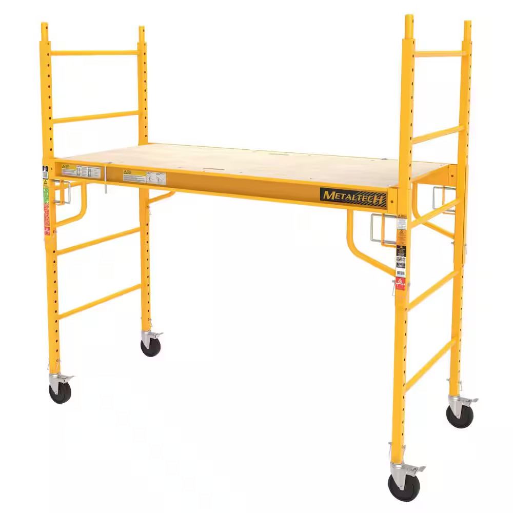 Jobsite 6 Ft. W X 6.25 Ft. H X 2.5 Ft. D Baker Style Rolling Scaffold Platfor…