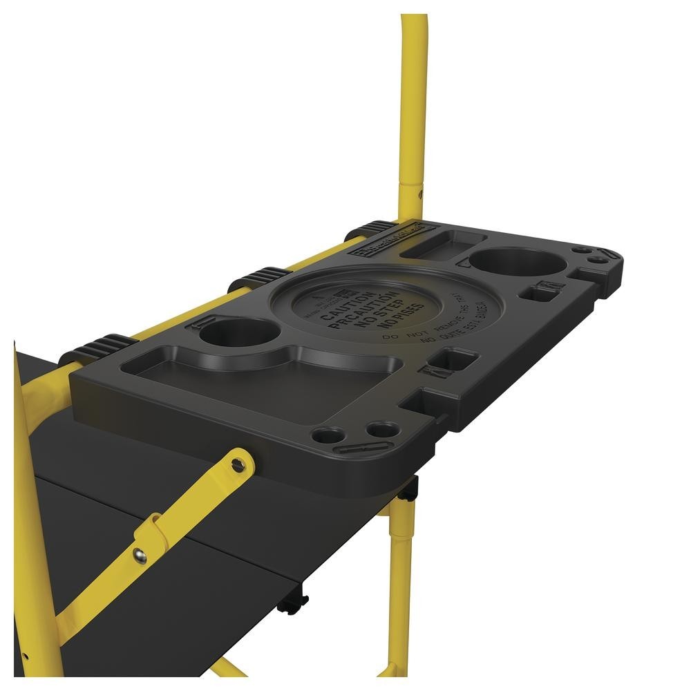 4′ Powder Coated Yellow Steel Rolling Scaffold Foldable Mobile Work Platform