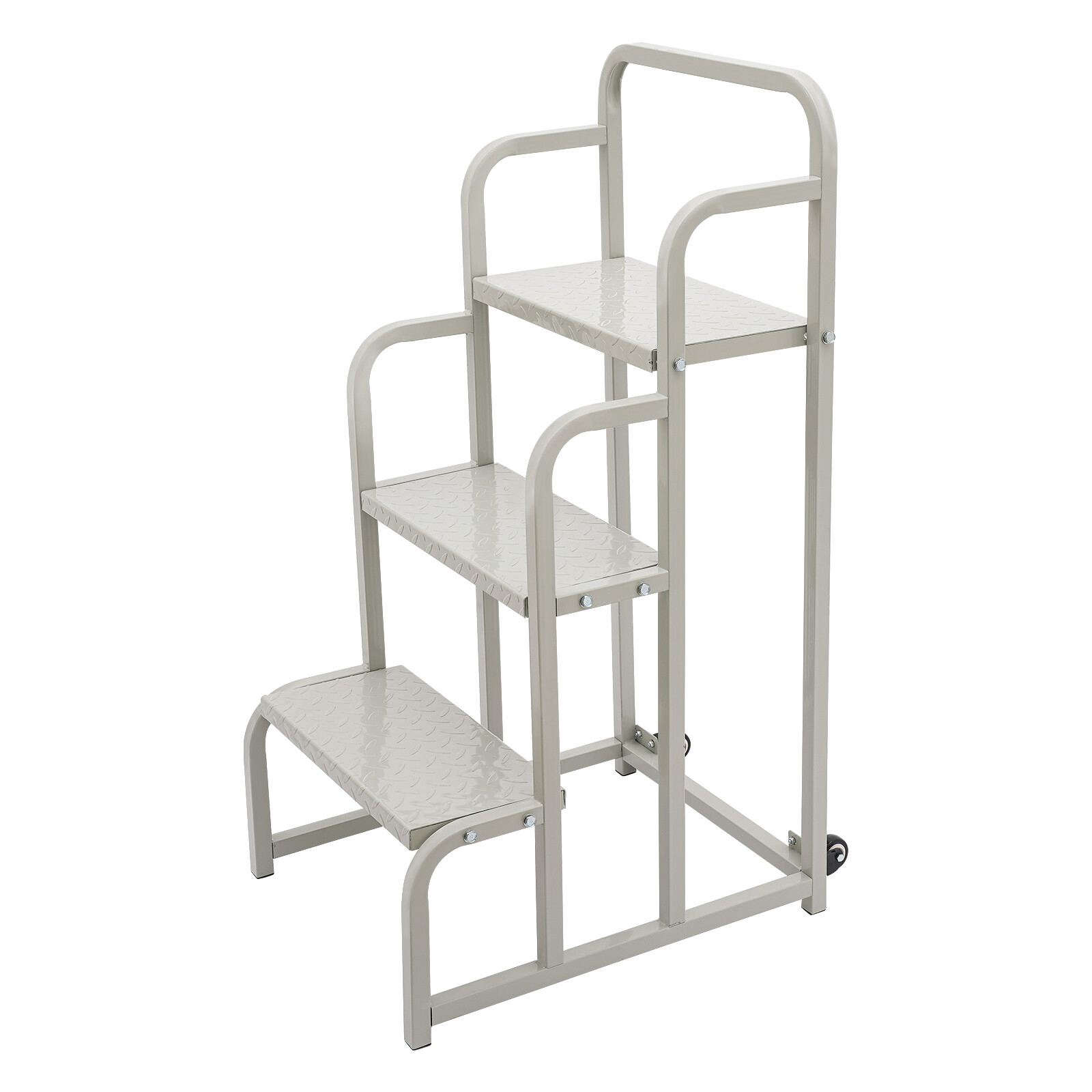 3-Step Stair Rolling Stair Supermarket Ladder Warehouse Pickup Shelf 300kg Load