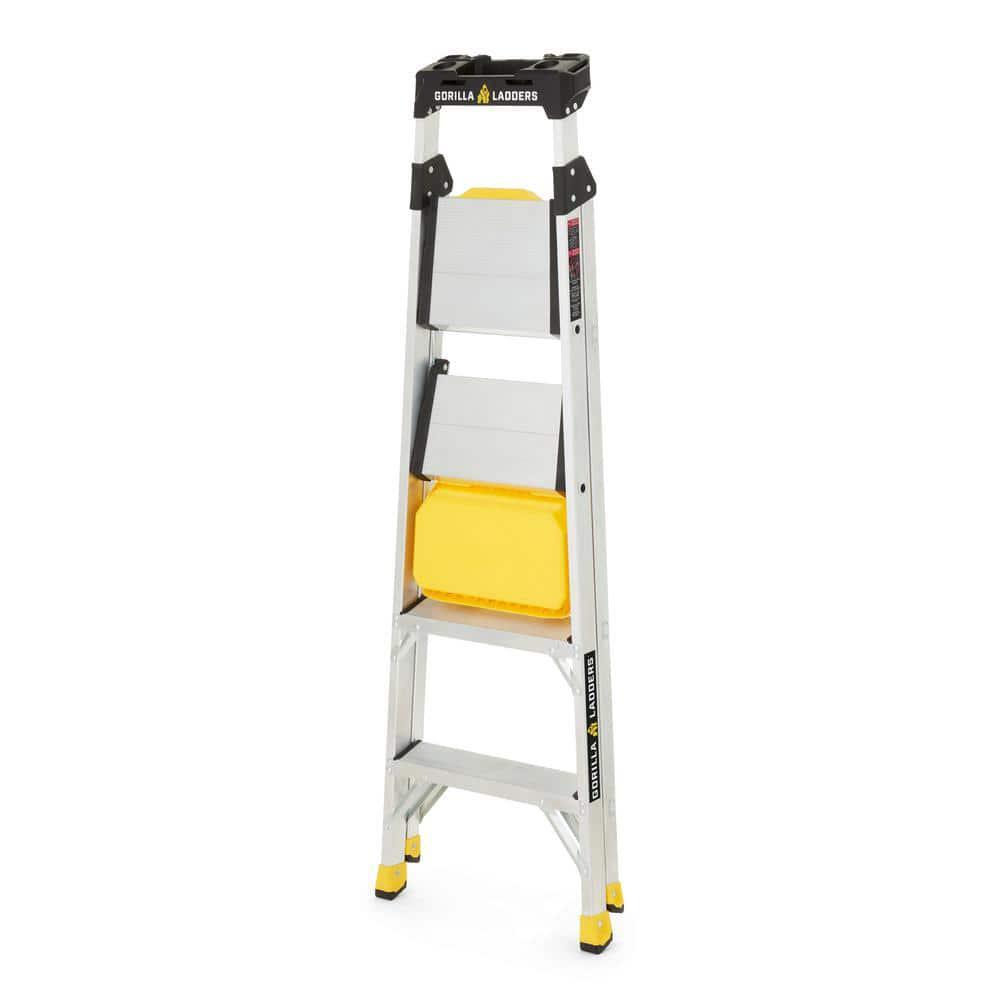 Ladder 5.5 ft Aluminum Dual Platform Project Bucket 300 lb. Capacity IA Rating