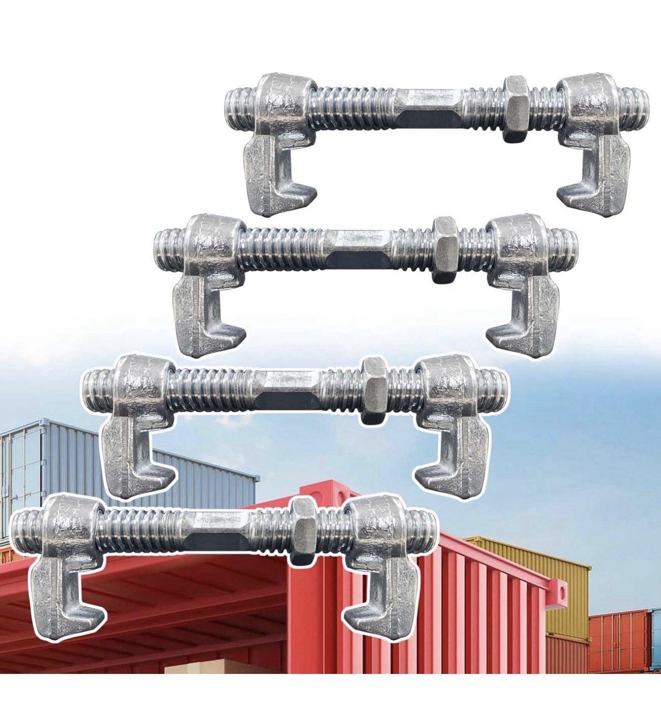 4 Pack Shipping Container Bridge Fitting Clamp/ 380 mm Galvanized Screw Clamp…