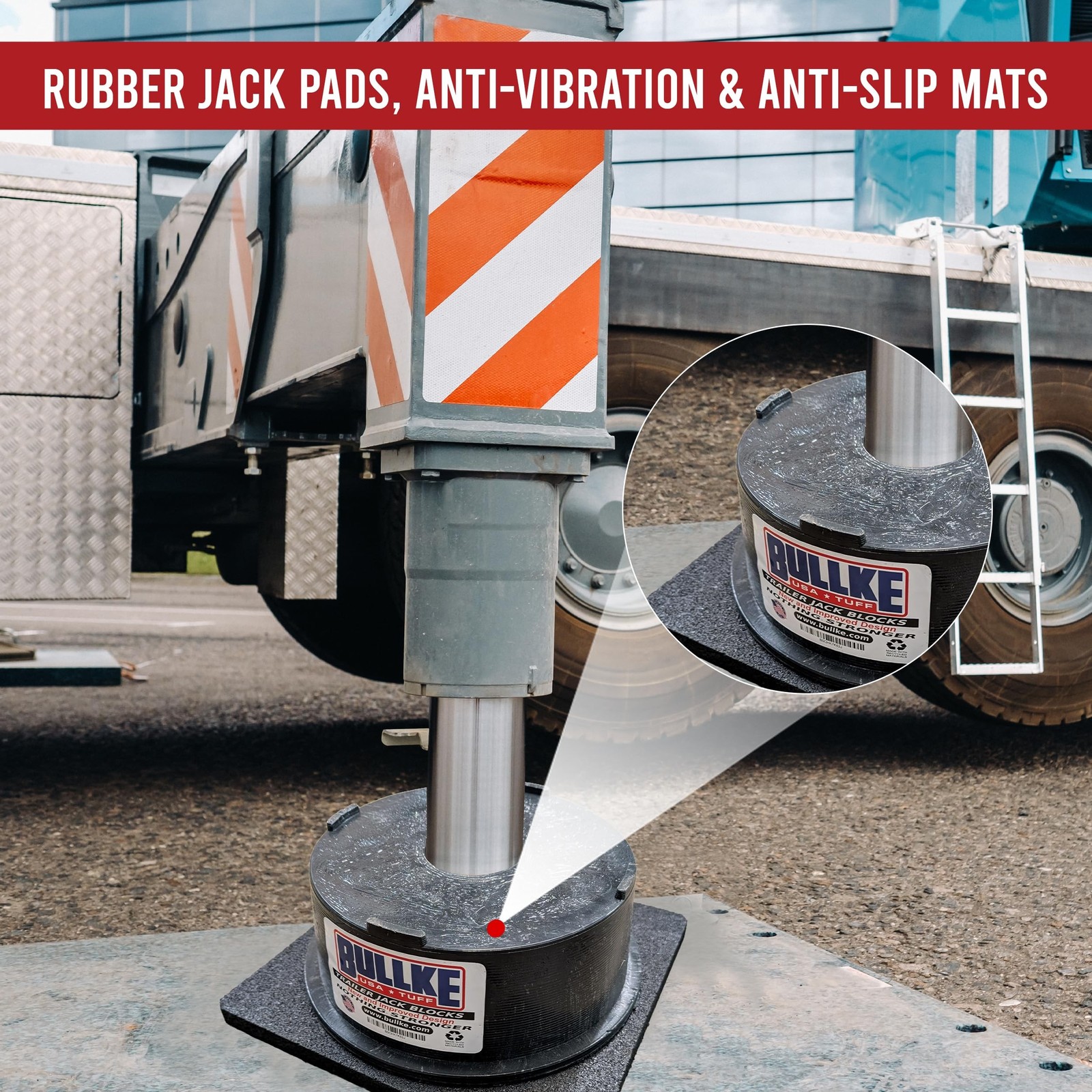 USA Made RV Leveling Jack Flex Pads 9″ – Heavy-Duty Rubber Jack Pads (4-Pa