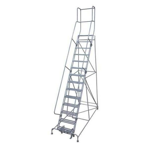 NEW! Cotterman 182in H Steel Rolling Ladder-14 Step Antislip-450lb Load Cap!!