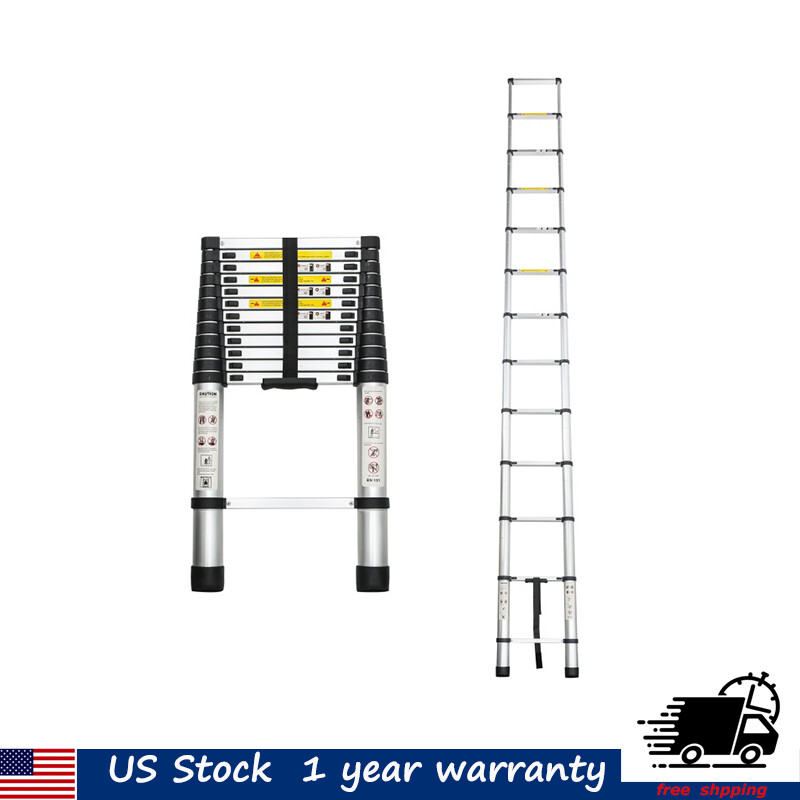 16.5FT Telescoping Ladder Aluminum Folding Telescopic Extension Ladder 300 lbs