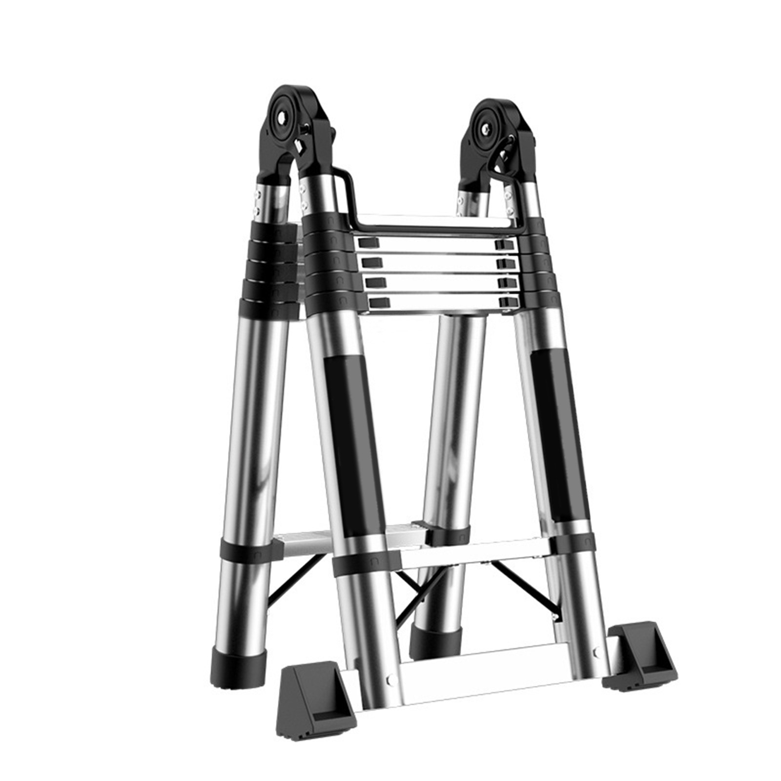 Telescoping Ladder, Stainless Steel Folding Telescopic Ladder Heavy Duty 330 lbs