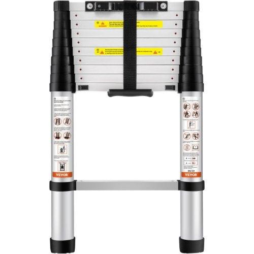 Telescoping Ladder 10.5 FT Aluminum Onebutton Retraction Collapsible