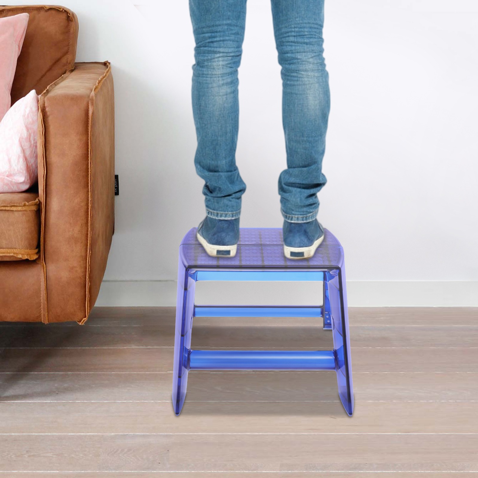 Two-step Protable Ladder Adults Step Stool For Indoor Outdoor Library Kitchen