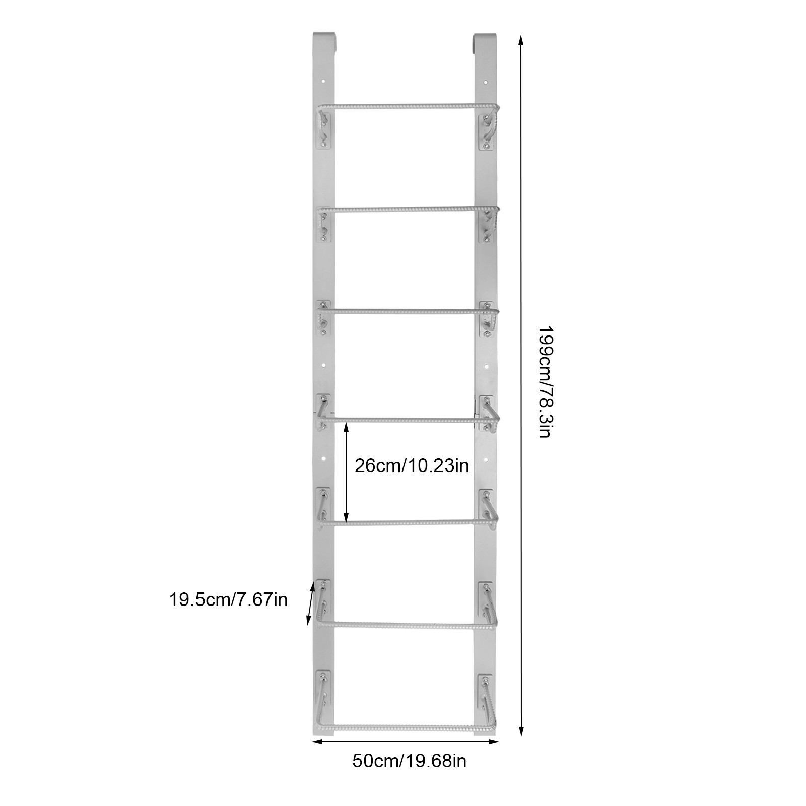 7-Steps Window Well Ladder Heavy-Duty Window Well Ladder Egress Ladder 300kg