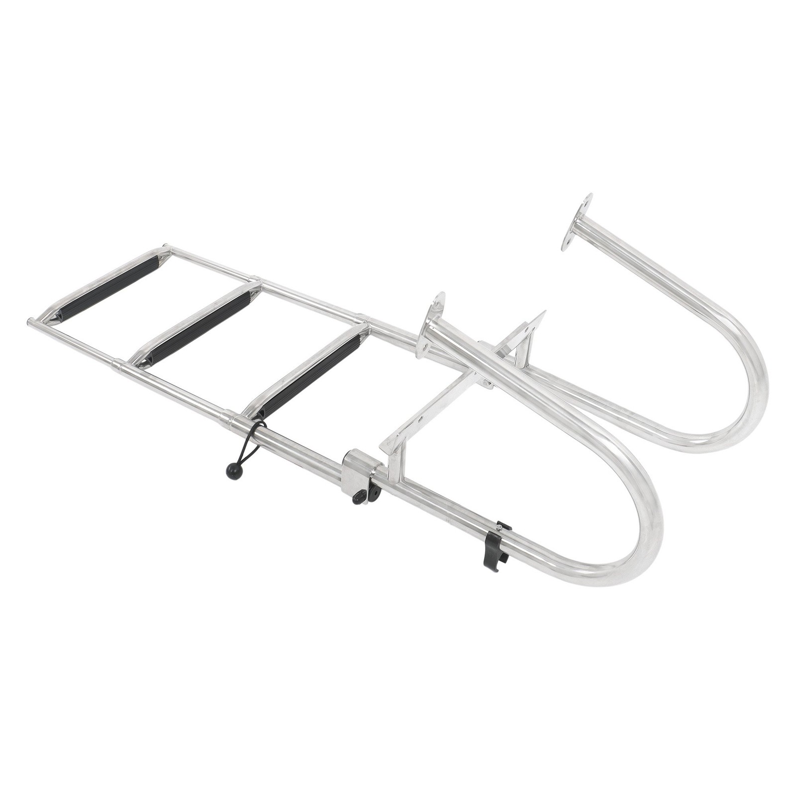 Marine 3 Step Stainless Steel Telescoping Boarding Ladder Folding Heavy Duty
