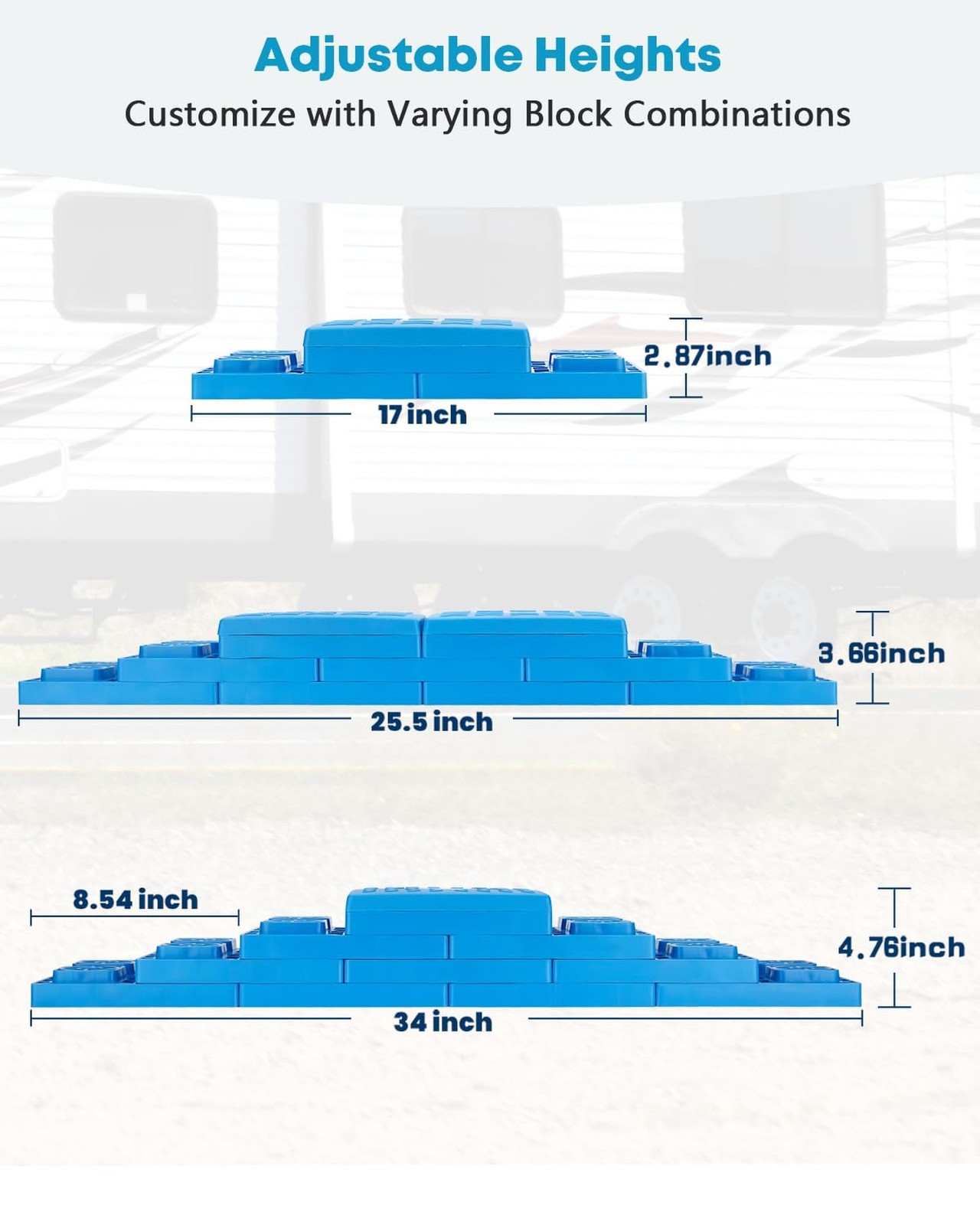 Kohree Heavy Duty RV Leveling Blocks, 12 Pack Camper Leveling Blocks with Sto…