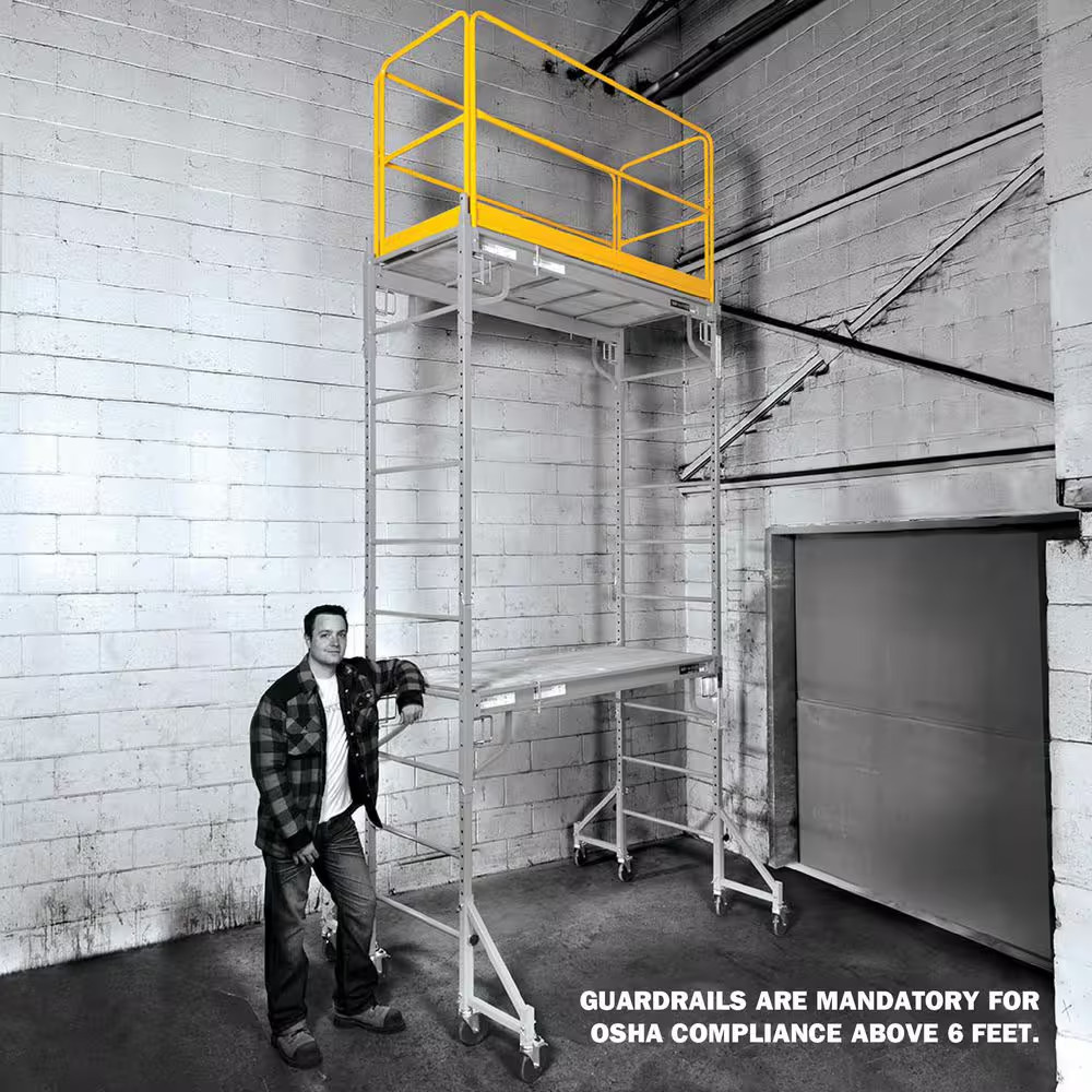 6 Ft. X 2.5 Ft. X 3.4 Ft. Steel Scaffold Guardrails System, Parts/Accessories fo