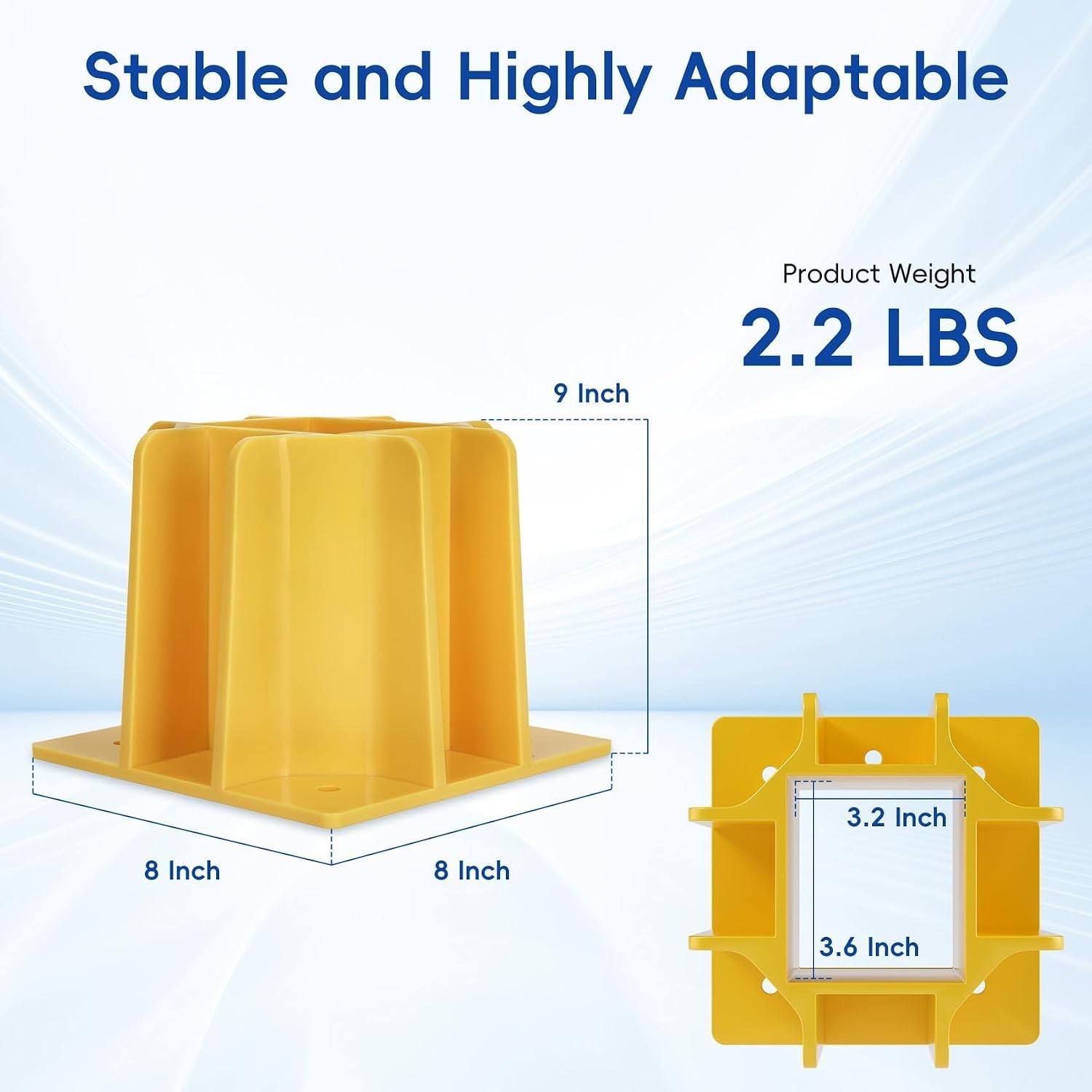 12 PACK Yellow Guardrail Base Boot w/ Toe Board Slot Fall Protection Scaffolding