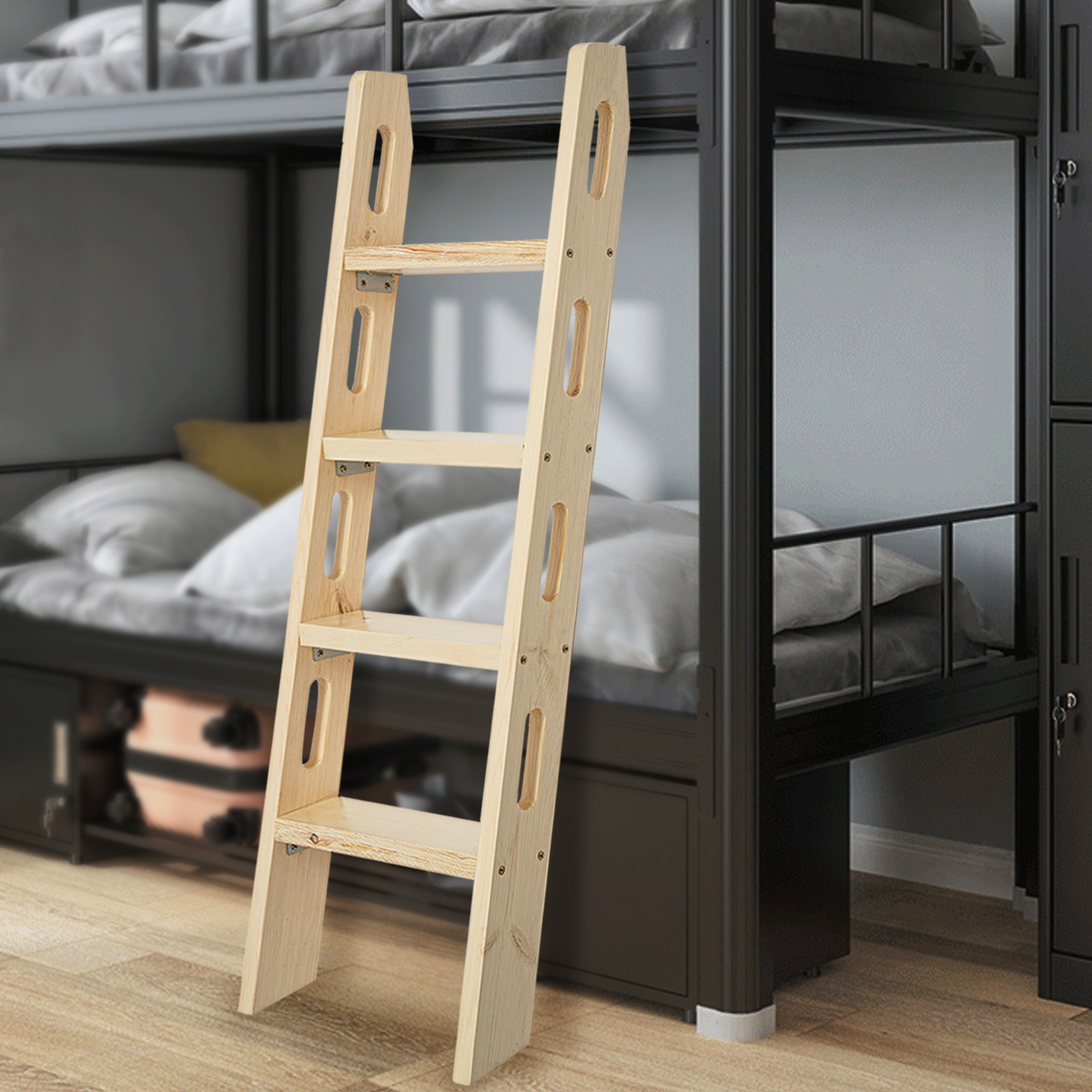 Bed Ladder, 4-step Wooden Ladder, Step Ladder used for ascending, picking up