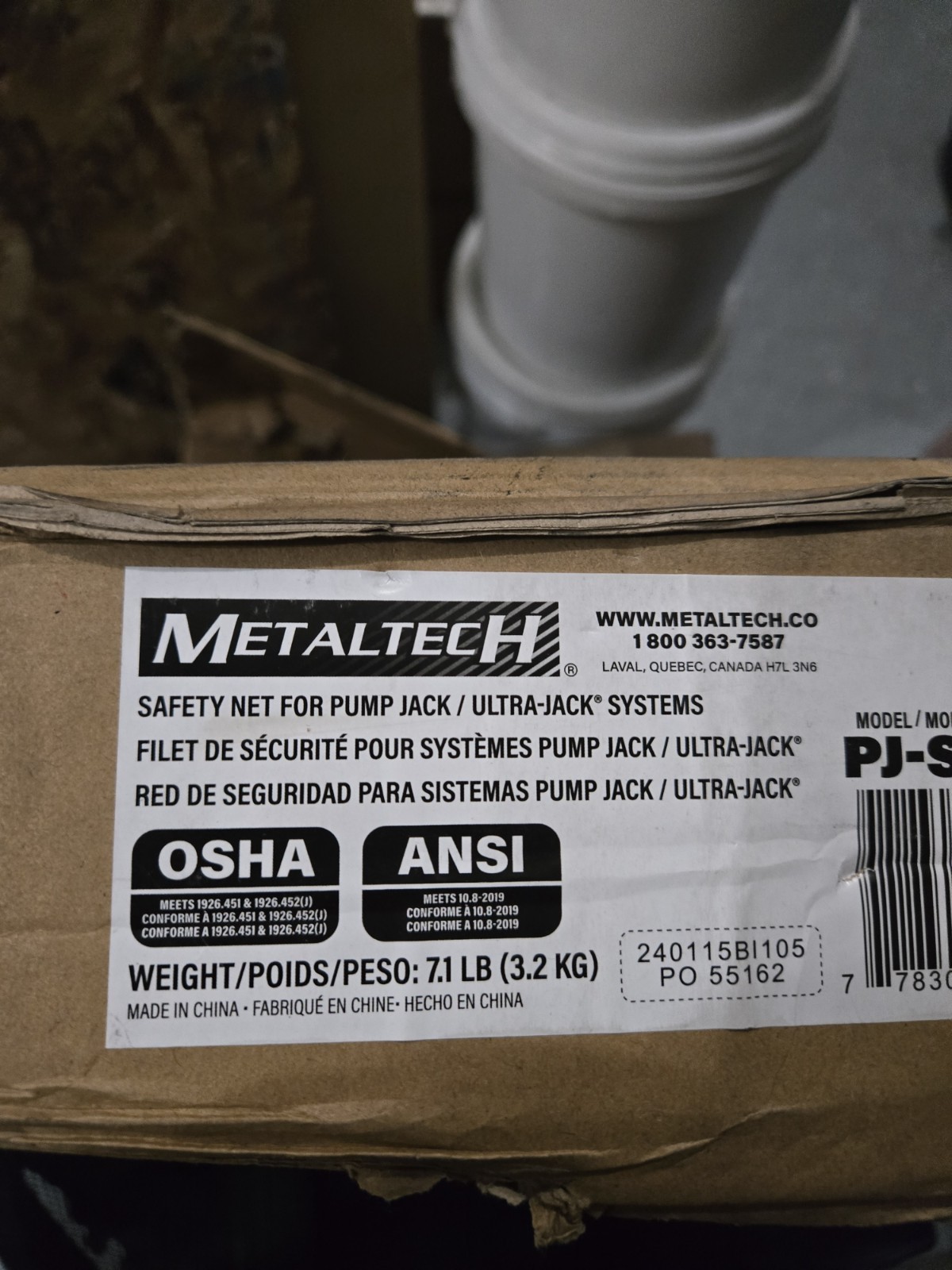 Metaltech Safety Net Jack System# 3000, Model# PJ-SNBK, Net Unit