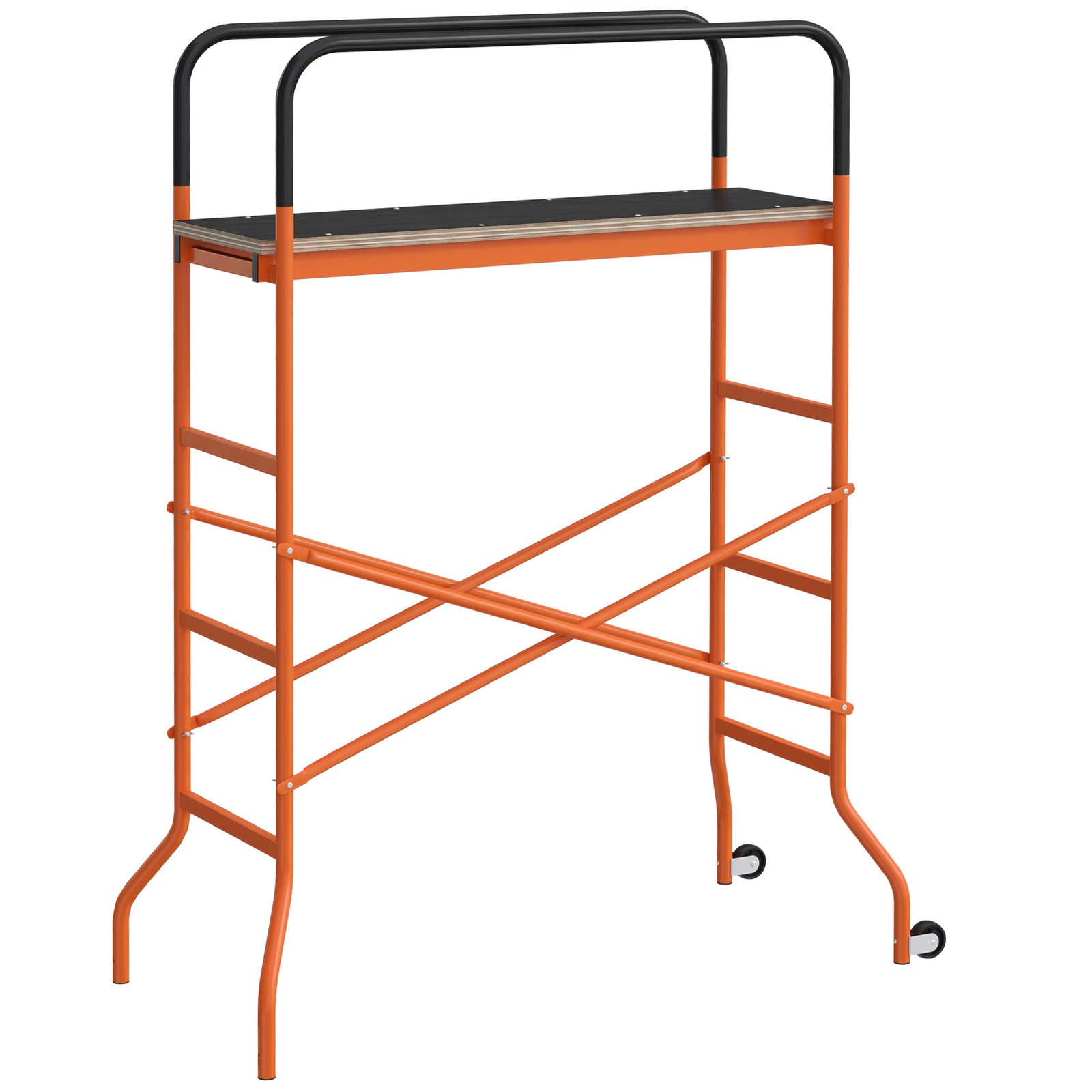 Scaffolding Work Platform, Rolling Scaffolding with Wheels, Orange
