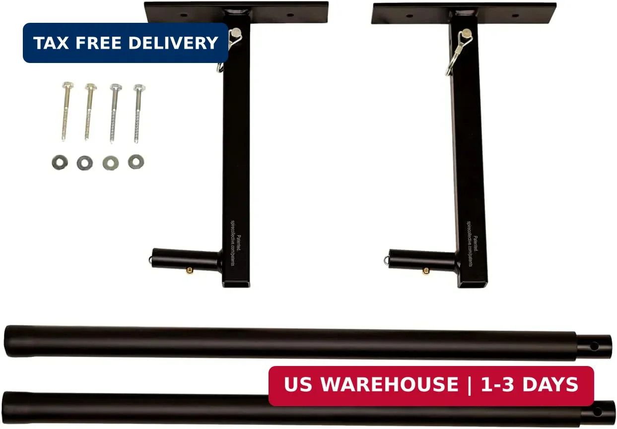 Adjustable Overhead Ladder Rack – Garage Organizer Ladder Shelf for Step & Exten