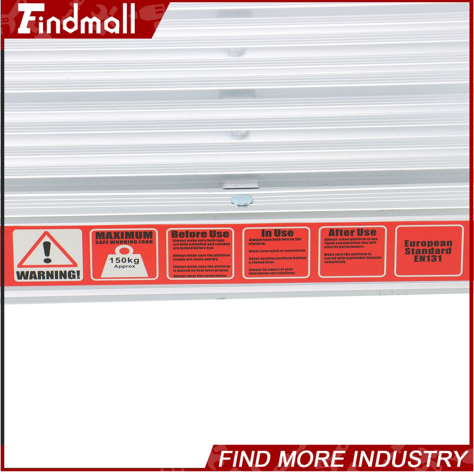 Findmall Aluminum Step Stool Non-slip Folding Work Platform 330lb Drywall Ladder