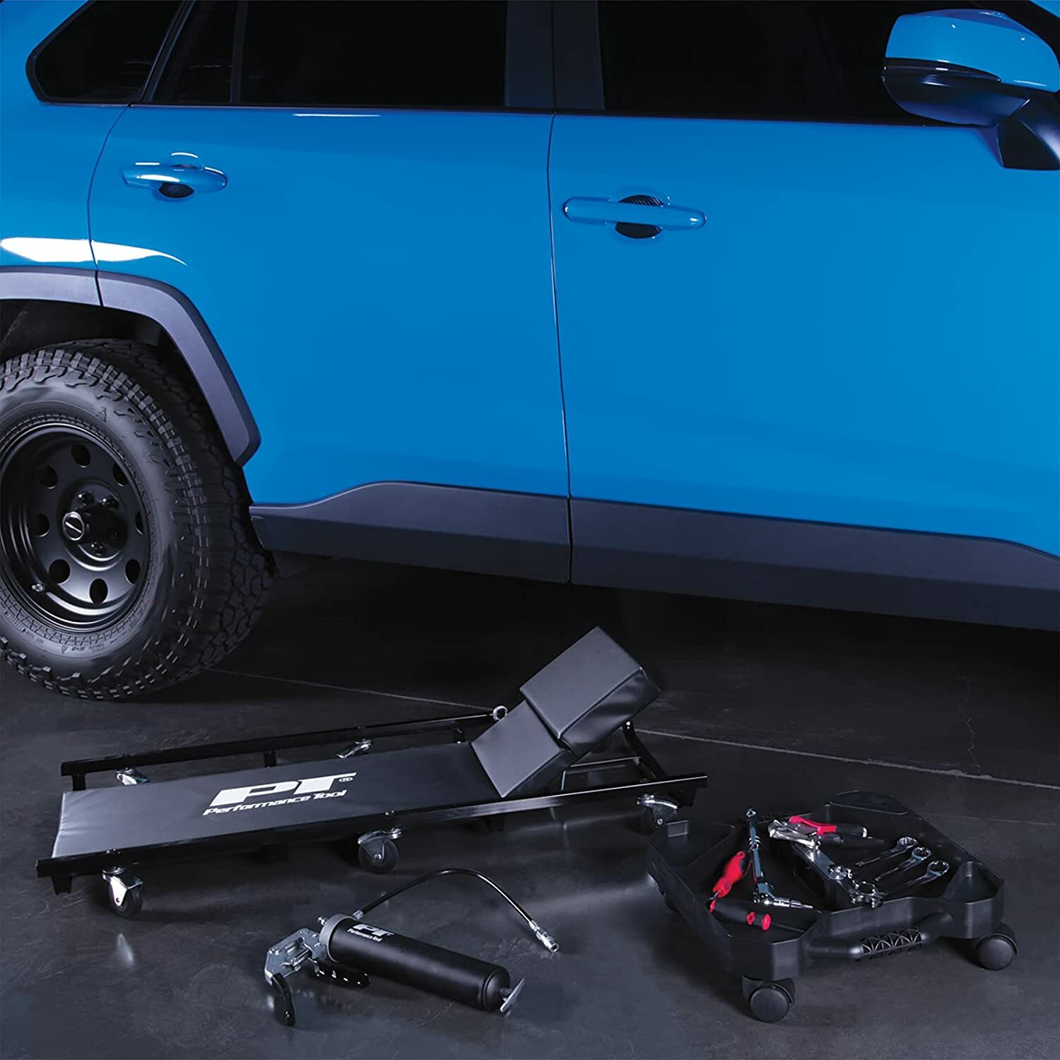 Low Profile Rolling Creeper w Cushioned Headrest Mechanic Car Repair Garage Shop
