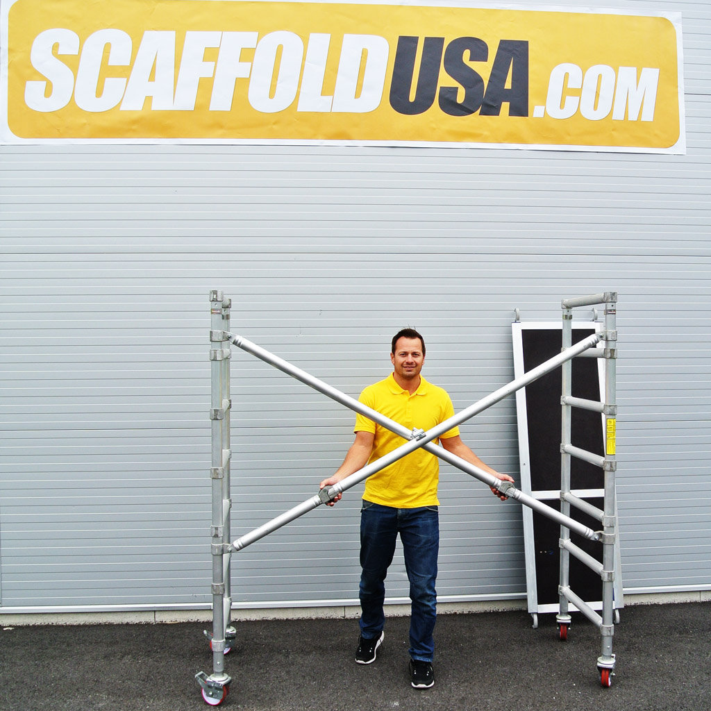 Scaffold USA 7 ft Folding Aluminum Scaffold Tower with guardrail