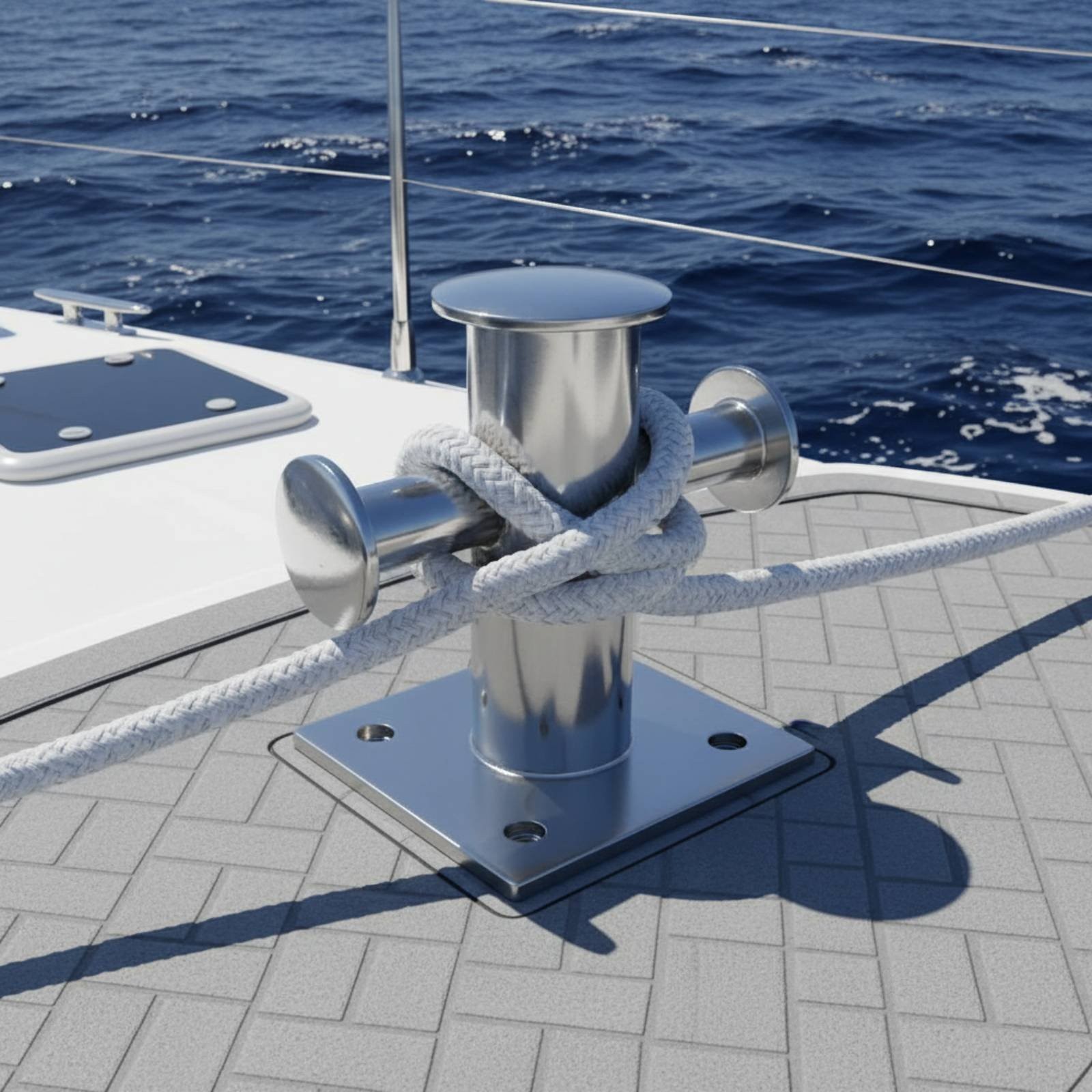 Cross Docking Bollard Polished Finish Stainless Steel Dock Bollard for Marina
