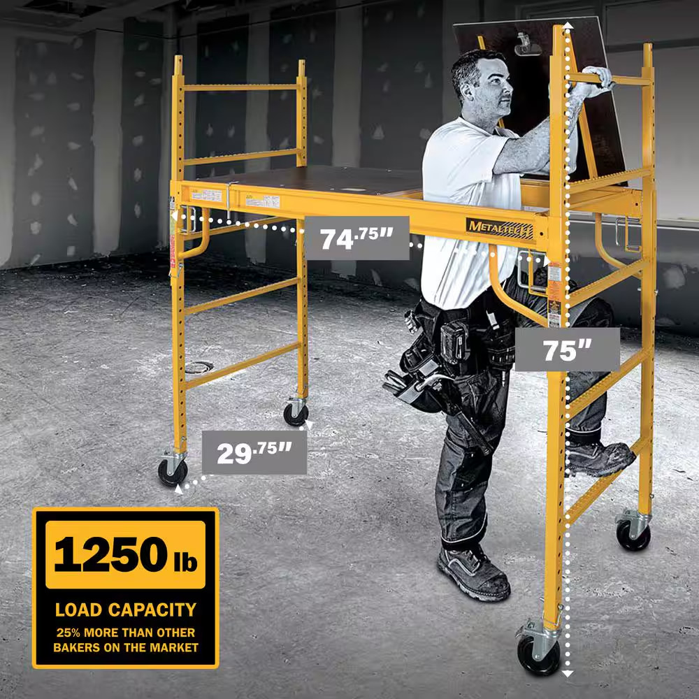 Safeclimb 6 Ft. Baker Scaffold with Platform and Included Trap Door, 1250 Lbs. L