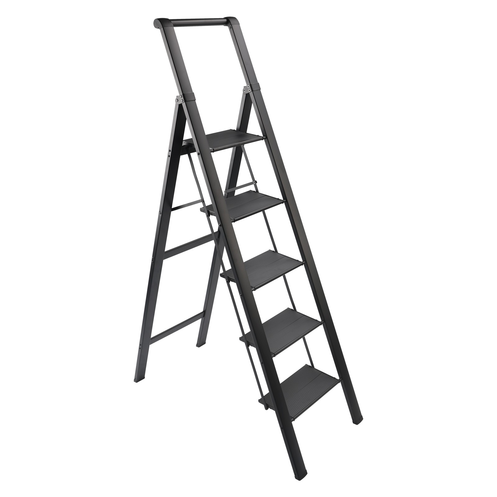 🪜5 Step Ladder, Foldable Step Stool, Aluminum Step Ladder with Anti-Slip Pedal