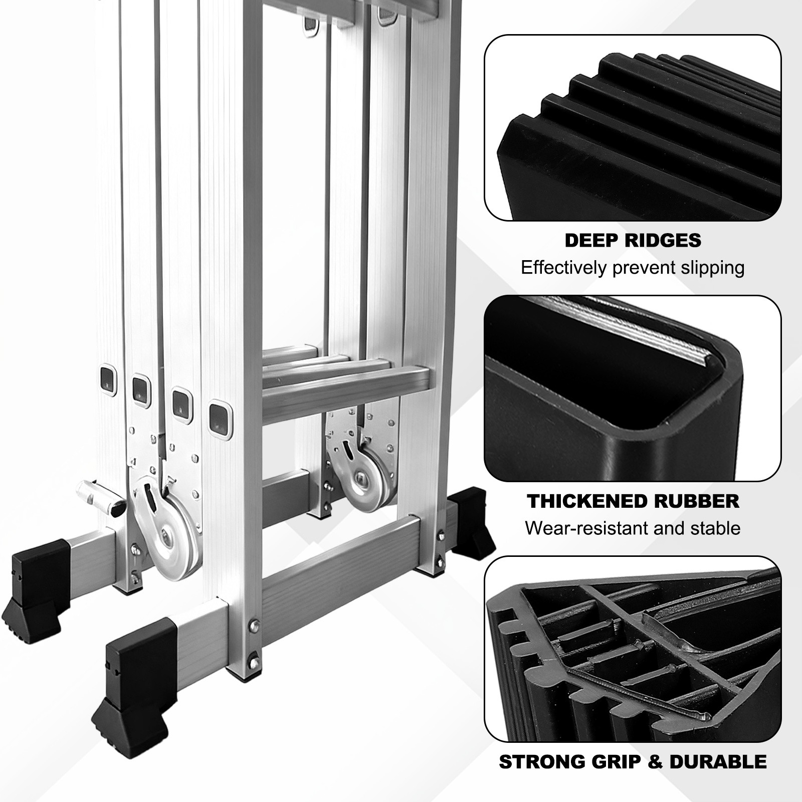 Ladder Non Slip Feet Mat (62×16.5mm) (2Pcs), Rubber Step Ladder Foot