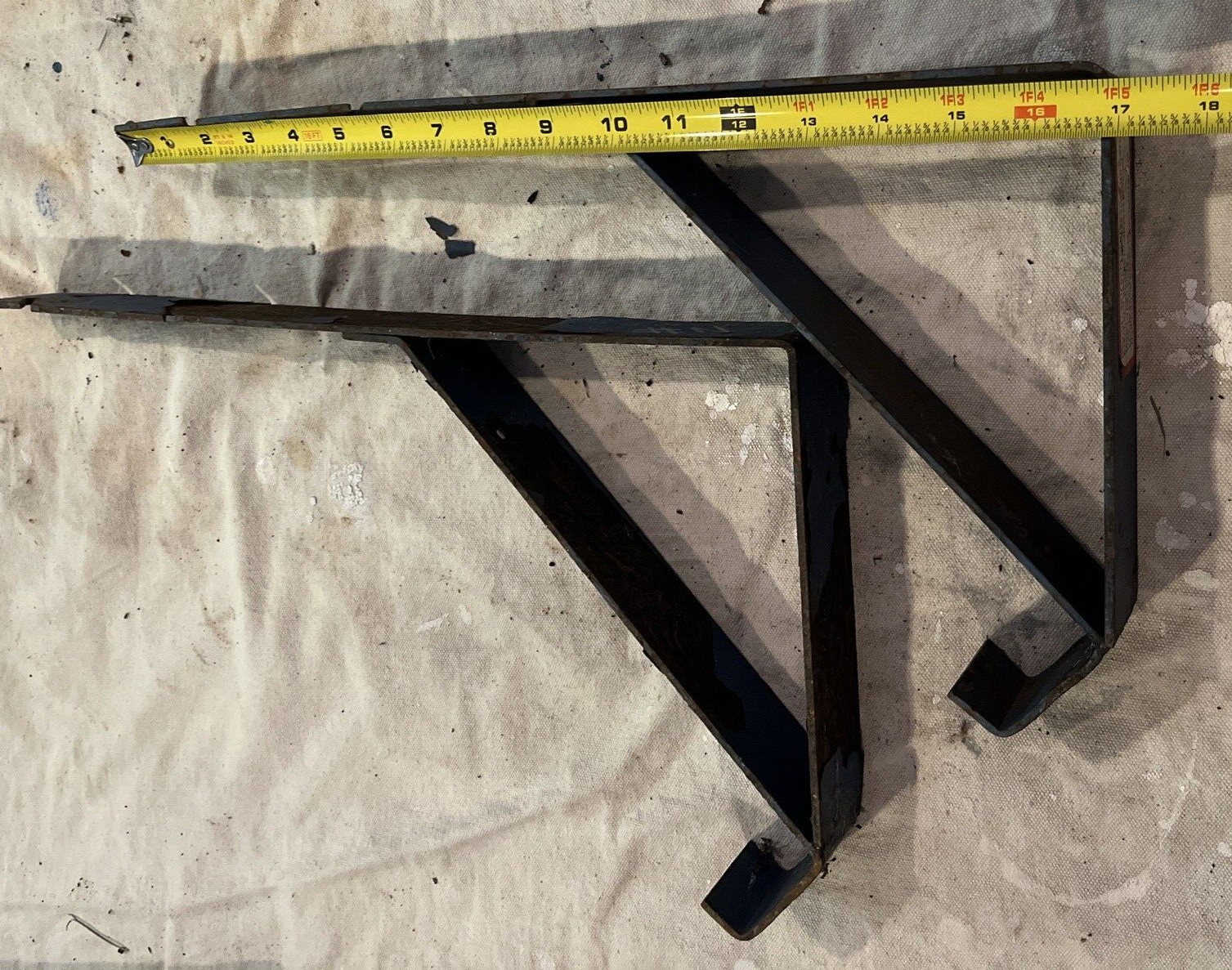 Qual-Craft Blue Steel Fixed Roof Bracket, Set Of 2 Paint Missing Label Damaged