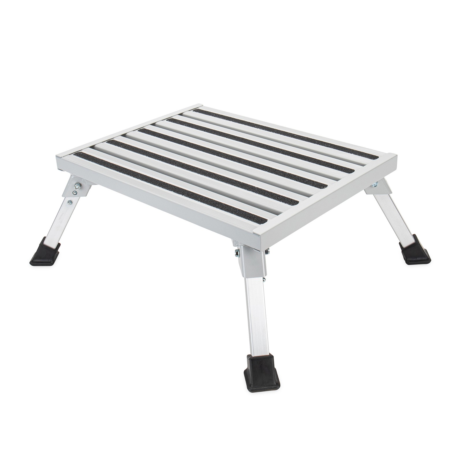 Camco 43677 Fixed Height Aluminum Platform Step Stool with Non Slip Rubber Feet