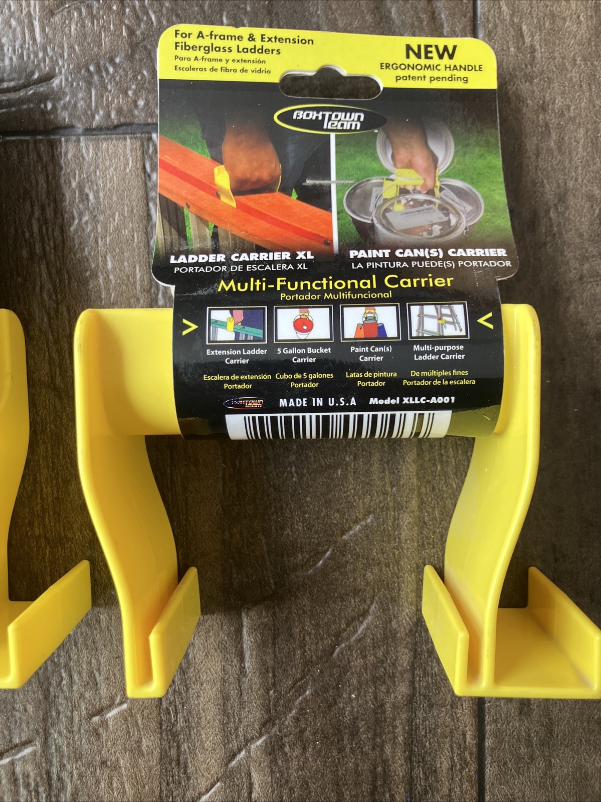 Lot Of 2 Boxtown Team XL Carrier Plastic Yellow Multi-Functional Ladder Carrier