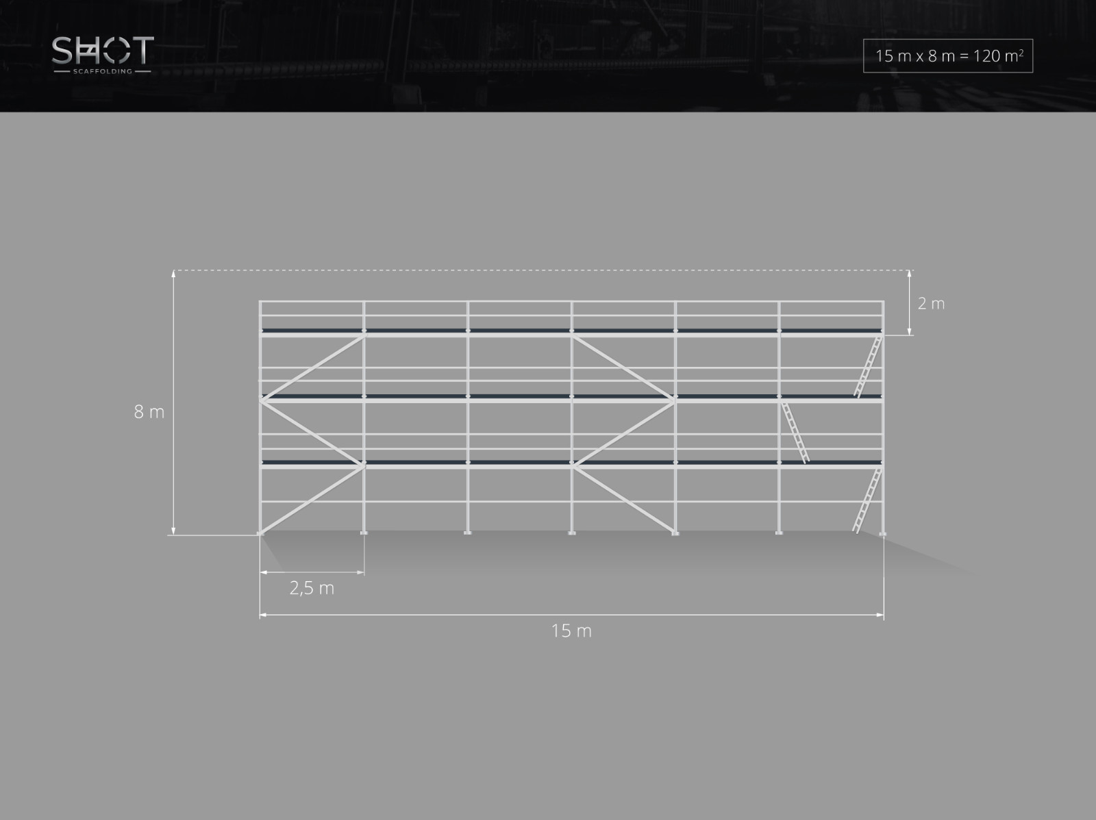 126sqm aluminium scaffolding Alu-scaff 74 scaffolding Byggnadsställningar