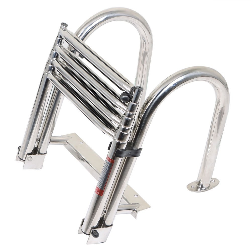 2/3/4/5 Step Boat Ladder Stainless Steel Telescoping Folding Dock Ladder