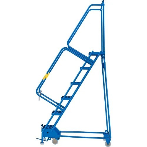 NEW 6 Step Steel Rolling Ladder, 24″W Perforated Step!!