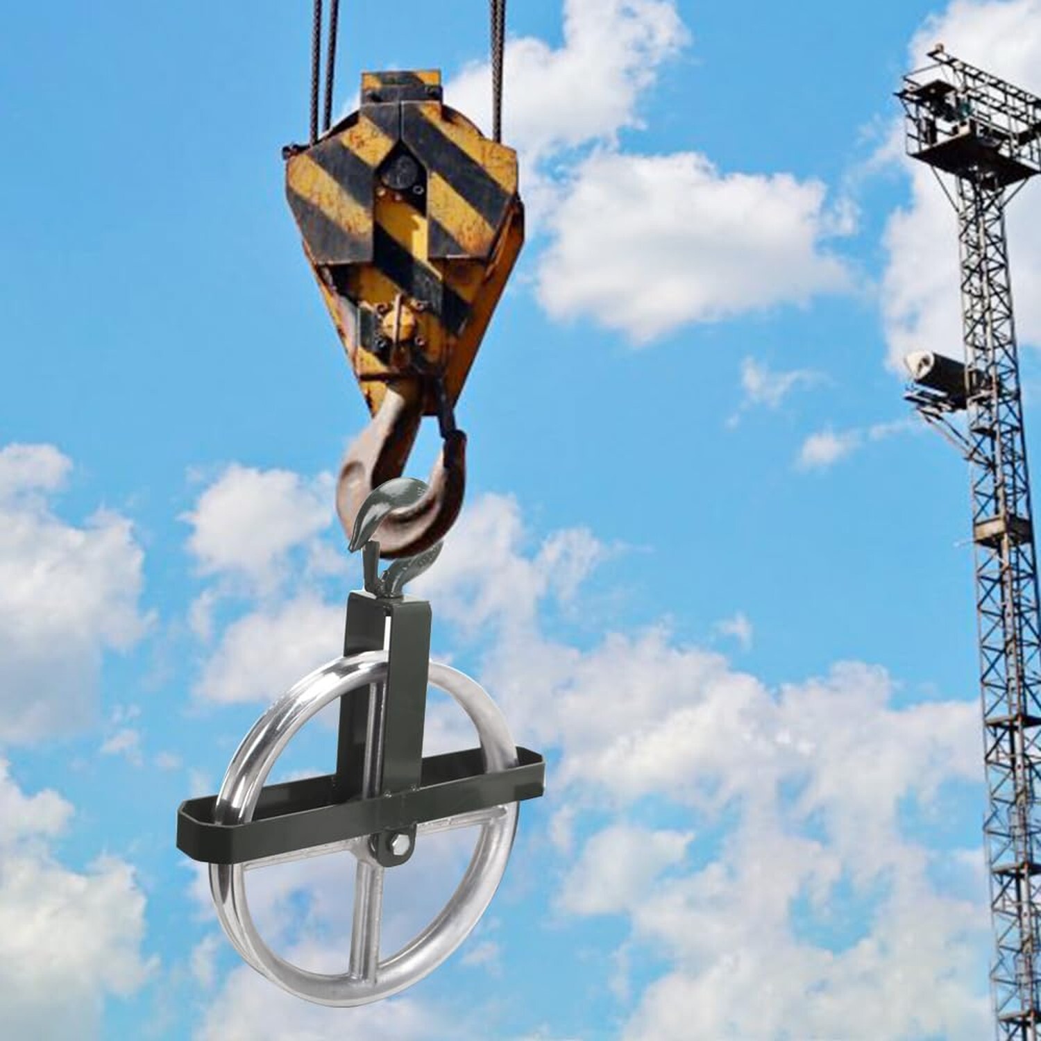 POPMOON Scaffold Hoist Pulley 12″ Scaffolding Wheels Aluminum Pul