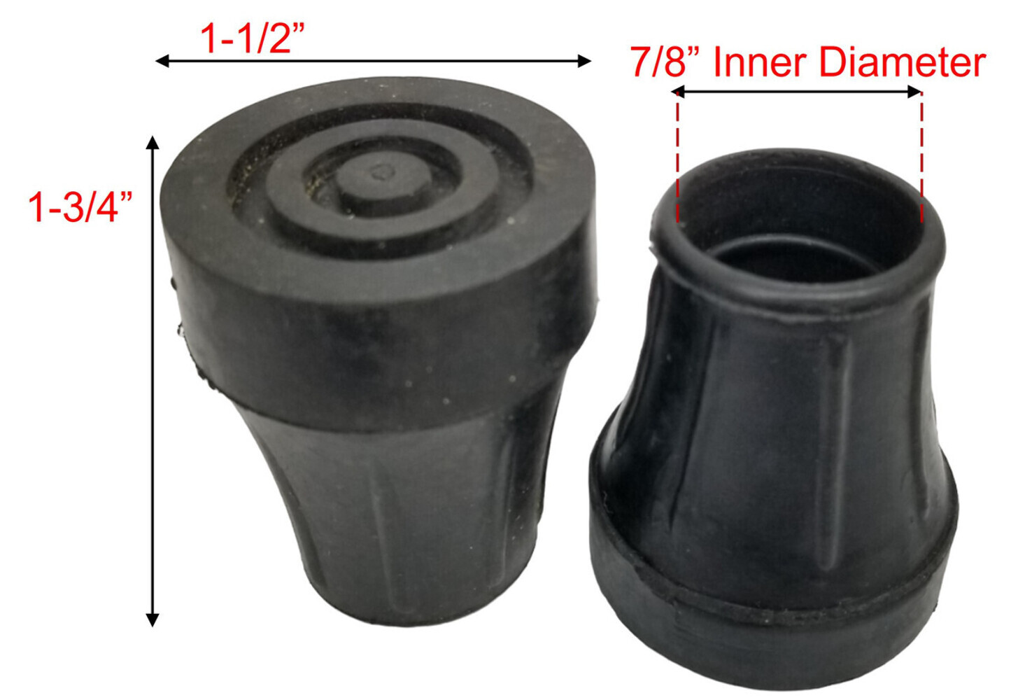 Ballymore Black Rubber Tips 7/8″ ID (4 Pack) PT