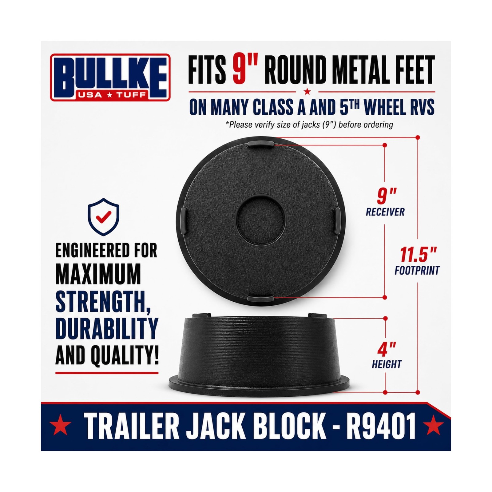 BULLKE Trailer Jack Blocks 4-Pack, USA-Made Heavy Duty RV Leveling Blocks, St…