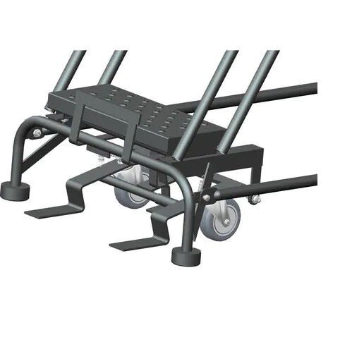 NEW! Ballymore 143in H Steel Rolling Ladder-11 Step Perforated-450lb Load Cap!!