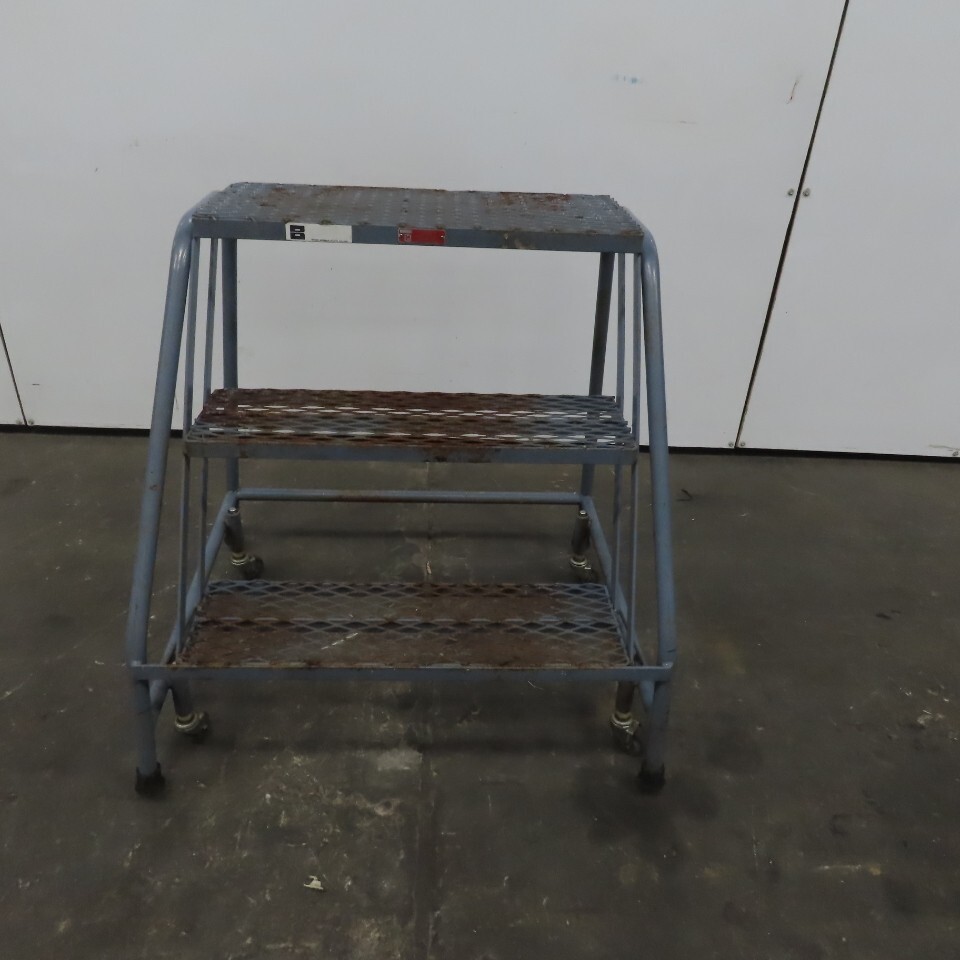 Cotterman 3 Step Steel Rolling Ladder Steps 24″ Wide 30″ Height 450Lb Cap