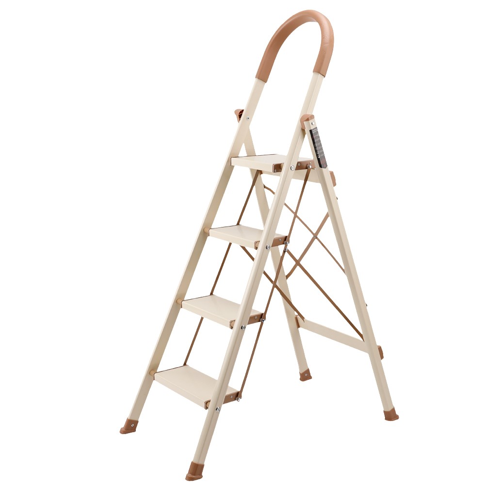 4-Step Lightweight Portable Stepladder w/ Anti-Slip Pedal Folding Ladder