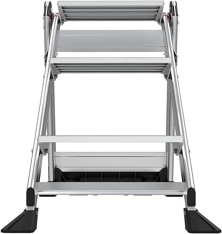 Ladders Jumbo Step Stool with Handrail,3-Step,Aluminum,8.7-Ft Reach Height