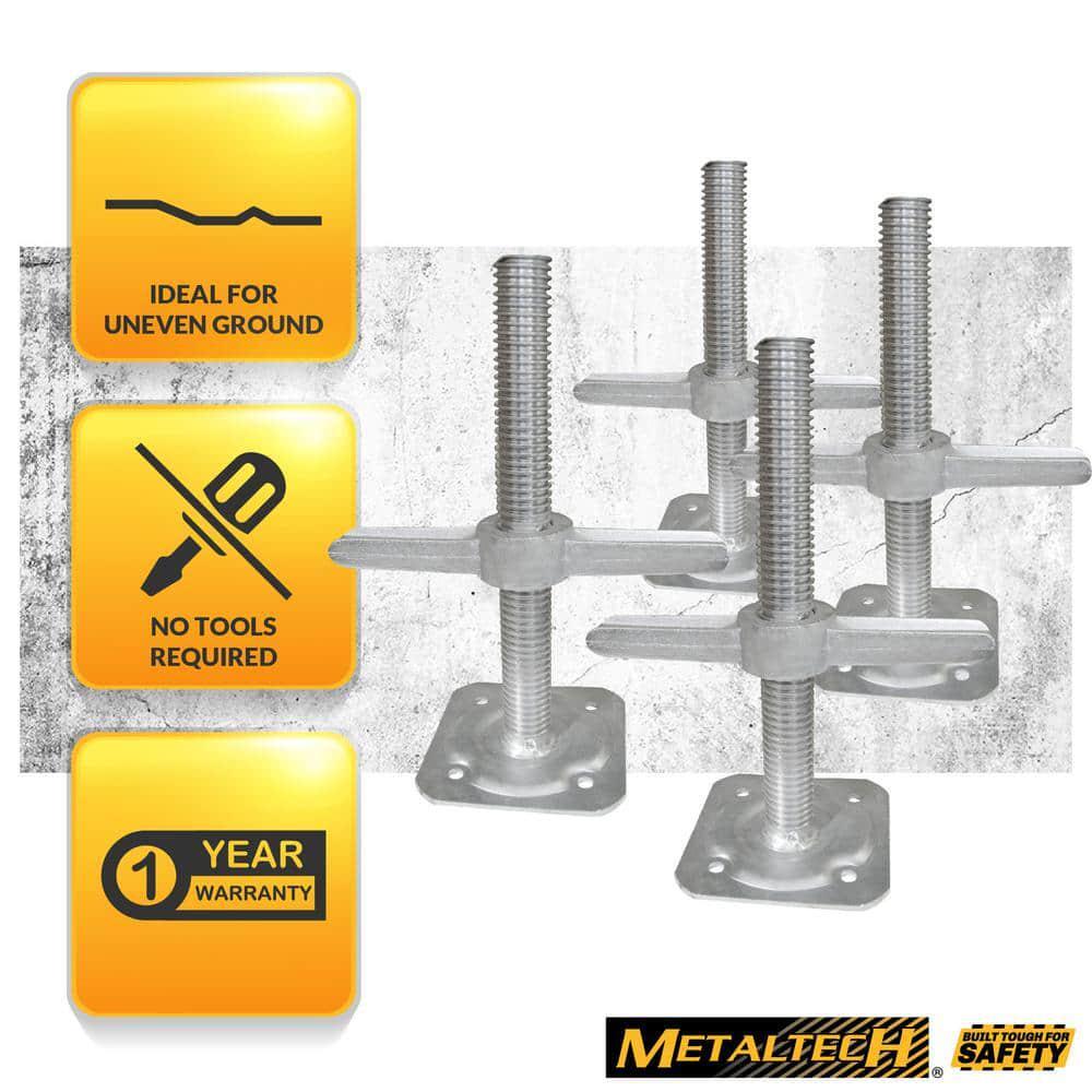Scaffolding Leveling Jacks 12 in. Steel Safety Baker Style Platform (4-Pack)