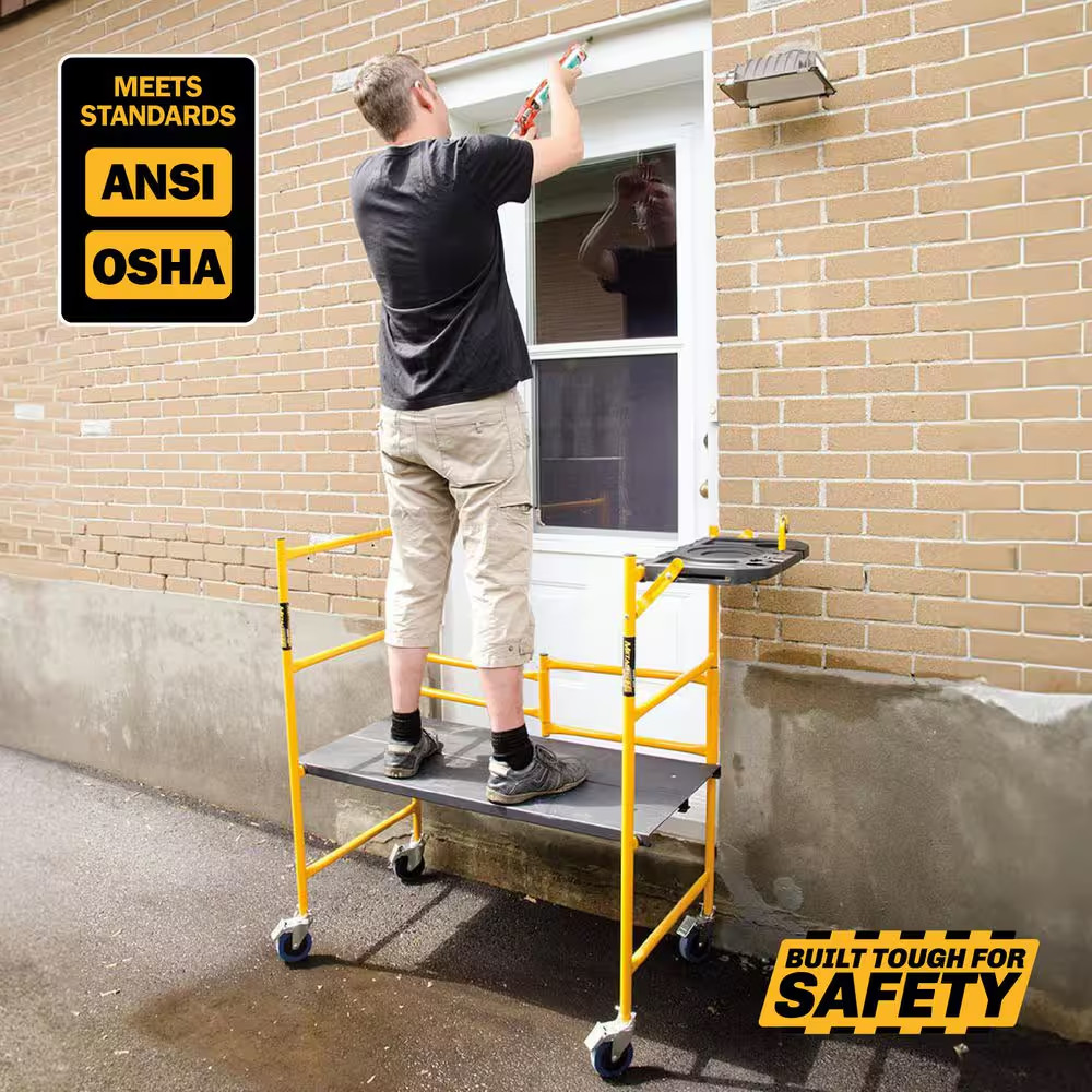Jobsite Series Baker 4.1 Ft. H X 3.4 Ft. W X 1.8 Ft. D Mini Scaffold Platform wi