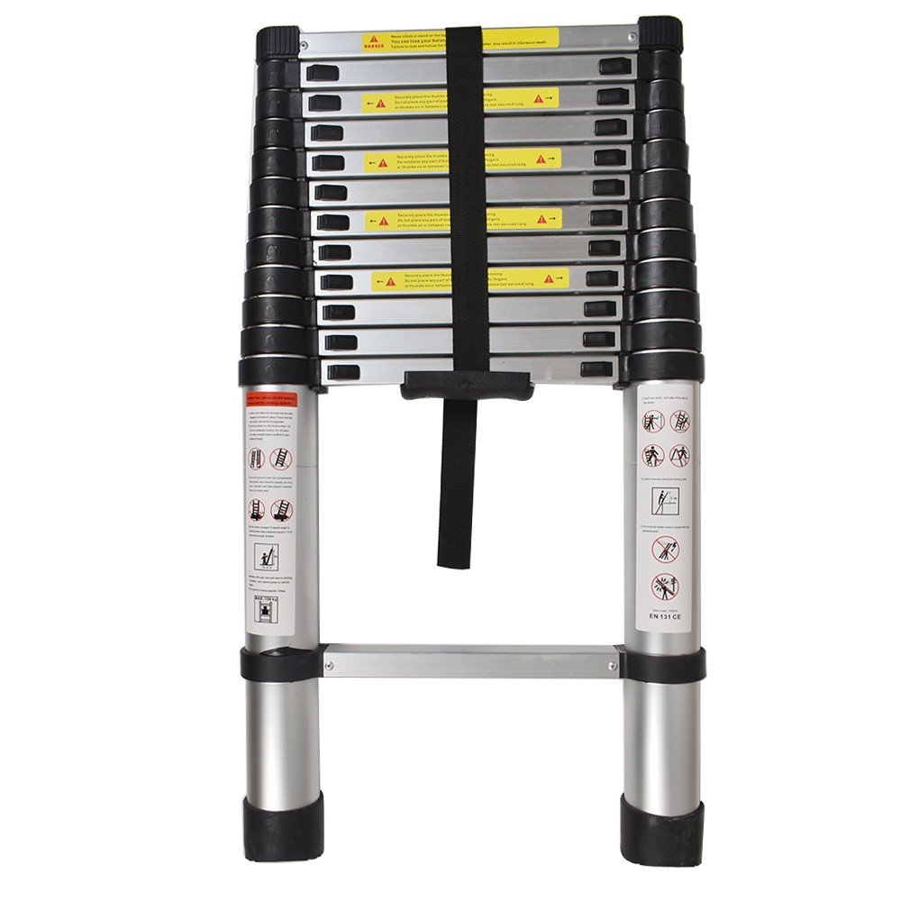LABLT 12.5FT Aluminum Extension Telescoping Heavy Duty Lightweight Step Ladder