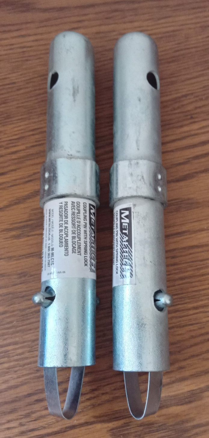 2x Metaltech Coupling Pin and Spring for Scaffolding, Model# M-MLC1S