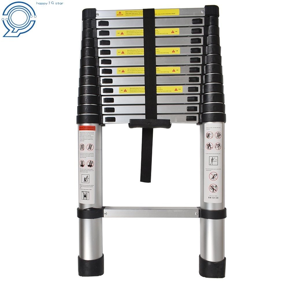 12.5 Feet Aluminum Heavy Duty Step Ladder Multi Purpose 330Lbs Extension Ladder