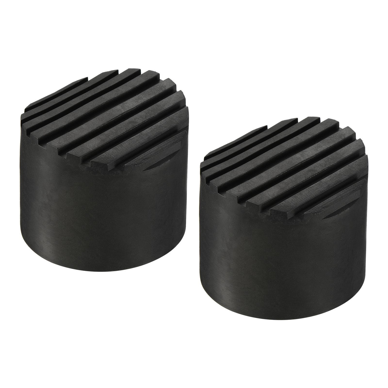 2Pcs 64mm ID Rubber Telescopic Ladder Non-Slip Feet Mat Pad Cover Cushion Black