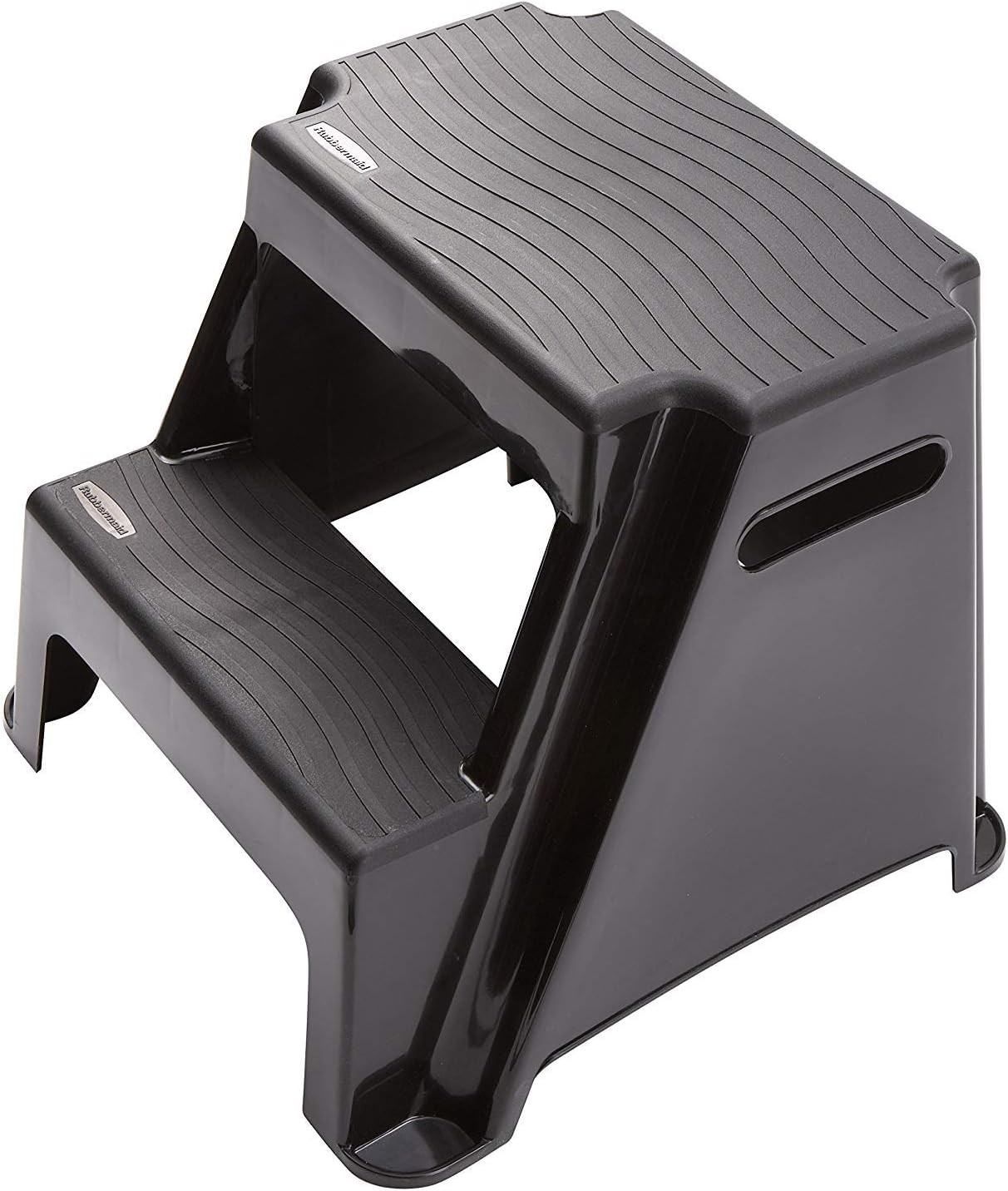 2-Step Molded Plastic Step Stool, Lightweight with Slip Resistant Treads